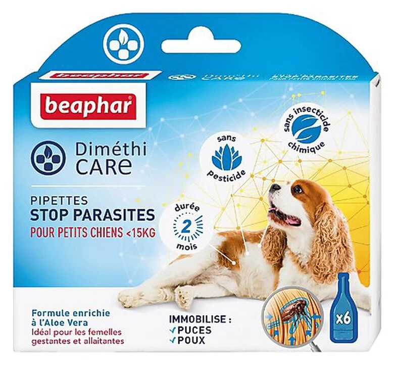 DiméthiCARE - Pipettes STOP S Parasites Pour Petit Chien - 6x1,5ml 1 DiméthiCARE - Pipettes STOP S Parasites Pour Petit Chien - 6x1,5ml