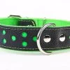 Yogipet - Collier Large Réfléchissant Cuir Pour Chien - Vert