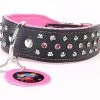 Yogipet - Collier Cuir Crystal Clouté Pour Chien - Rose