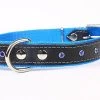 Yogipet - Collier Cuir Nylon Crystal Pour Chien - Bleu