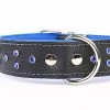 Yogipet - Collier Cuir Large Crystal Pour Chien - Bleu