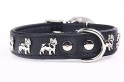 Yogipet - Collier Super Bouledogue Français Cuir Pour Chien - Noir