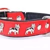 Yogipet - Collier Super Bouledogue Français Cuir Pour Chien - Rouge