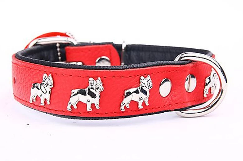 Yogipet - Collier Super Bouledogue Français Cuir Pour Chien - Rouge 2 Yogipet - Collier Super Bouledogue Français Cuir Pour Chien - Rouge – Image 2