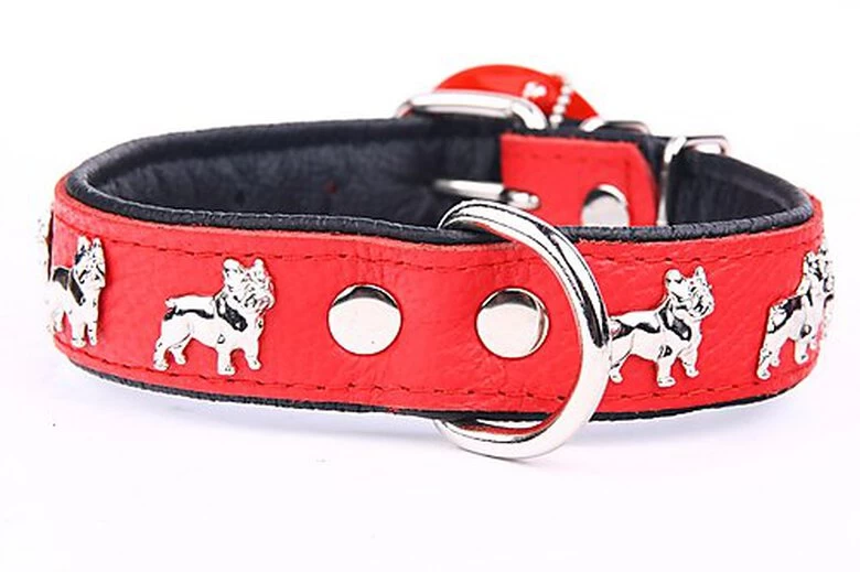 Yogipet - Collier Super Bouledogue Français Cuir Pour Chien - Rouge 4 Yogipet - Collier Super Bouledogue Français Cuir Pour Chien - Rouge – Image 4