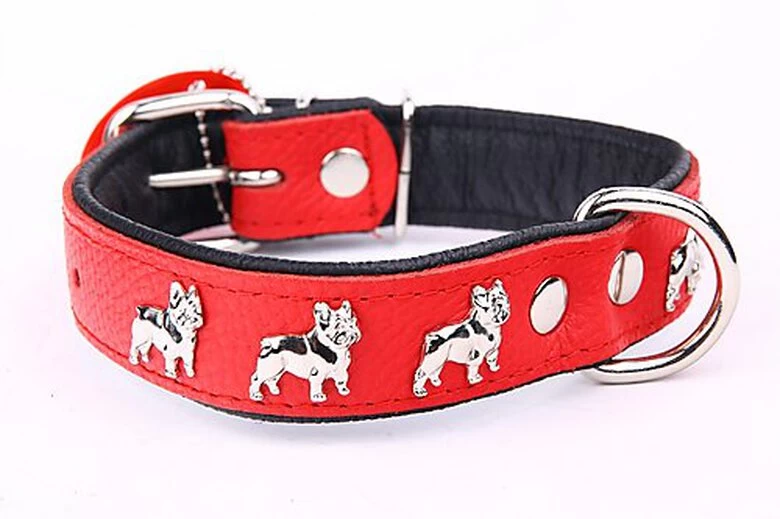 Yogipet - Collier Super Bouledogue Français Cuir Pour Chien - Rouge 3 Yogipet - Collier Super Bouledogue Français Cuir Pour Chien - Rouge – Image 3