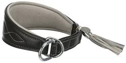 Trixie - Collier Confort Lévriers En Cuir Noir XS Pour Chien - 27/35cm