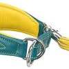 Trixie - Collier Confort Lévriers En Cuir Bleu Et Jaune XS Pour Chien - 27/35cm