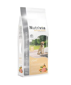 Nutrivia Nature Plus - Croquettes Naturelles Light Au Poulet Frais Pour Chien Adulte De Moyenne Ou Grande Race - 12Kg