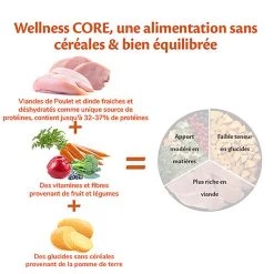 Wellness CORE - Croquettes Light à La Dinde Pour Chien - 1,8Kg -Pet Soldes 64086
