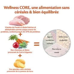 Wellness CORE - Croquettes Light à La Dinde Pour Chien - 10Kg 8 Wellness CORE - Croquettes Light à La Dinde Pour Chien - 10Kg -Pet Soldes 64100