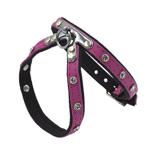 Comme Un Roi - Harnais Cuir So Funky Rose Pour Chien - L 1 Comme Un Roi - Harnais Cuir So Funky Rose Pour Chien - L