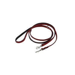 Comme Un Roi - Laisse Cuir Ajustable So Funky Rouge / Noir Pour Chien - 200cm