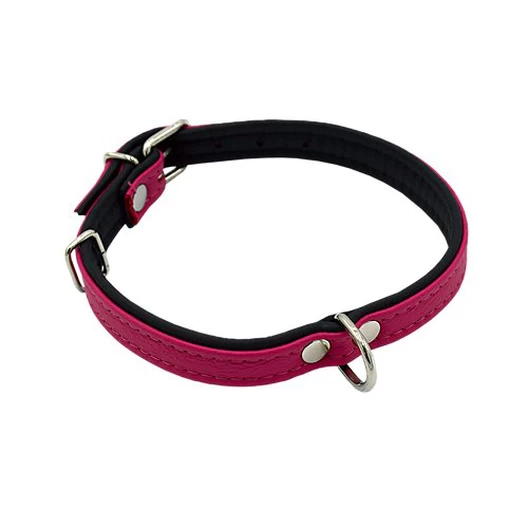 Comme Un Roi - Collier Cuir So Chic Rose / Noir Pour Chien - S 1 Comme Un Roi - Collier Cuir So Chic Rose / Noir Pour Chien - S