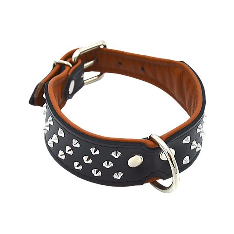 Comme Un Roi - Collier Cuir Clouté So Chic Noir Pour Chien - L 1 Comme Un Roi - Collier Cuir Clouté So Chic Noir Pour Chien - L