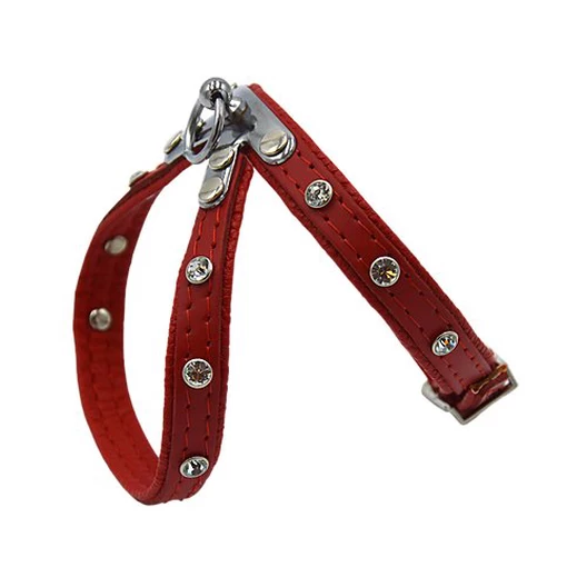 Comme Un Roi - Harnais Cuir So Funky Rouge Pour Chien - S 1 Comme Un Roi - Harnais Cuir So Funky Rouge Pour Chien - S