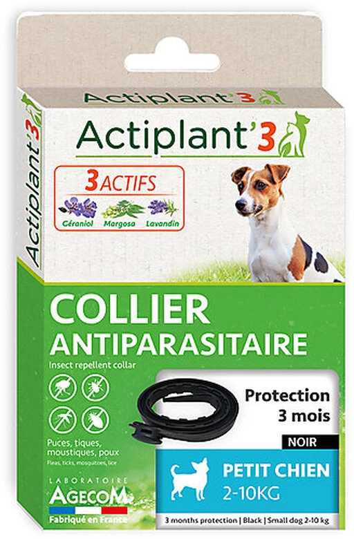 ActiPlant'3 - Collier Antiparasitaire Pour Petit Chien - Noir 1 ActiPlant'3 - Collier Antiparasitaire Pour Petit Chien - Noir