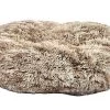 Bobby - Coussin Oval Poilu Taupe Pour Chien - 65x56cm