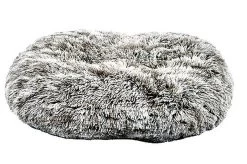 Bobby - Coussin Oval Poilu Gris Pour Chien - 73x58cm