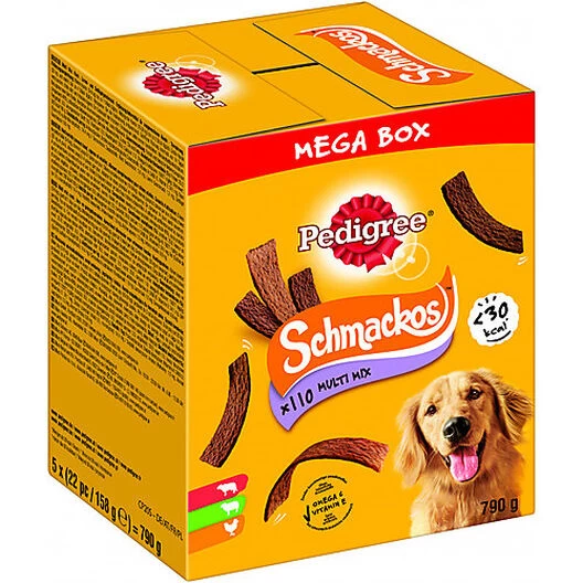 Pedigree - Méga Box Schmackos Au Bœuf Agneau Et Poulet Pour Chien - 790g 1 Pedigree - Méga Box Schmackos Au Bœuf Agneau Et Poulet Pour Chien - 790g
