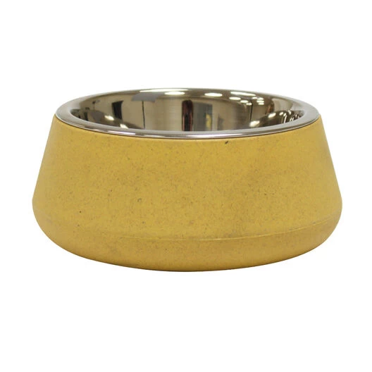 Croci - Bol En Bamboo Et Acier TIERRA Jaune Pour Chien - 800ml 1 Croci - Bol En Bamboo Et Acier TIERRA Jaune Pour Chien - 800ml