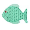 Duvoplus - Tapis à Lécher Forme Poisson Vert Pour Chiens Et Chats - 23,5x18,5x0,8cm