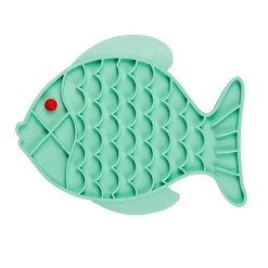 Duvoplus - Tapis à Lécher Forme Poisson Vert Pour Chiens Et Chats - 23,5x18,5x0,8cm