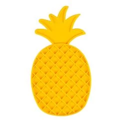 Duvoplus - Tapis à Lécher Forme Ananas Jaune Pour Chiens Et Chats - 30x16x1cm