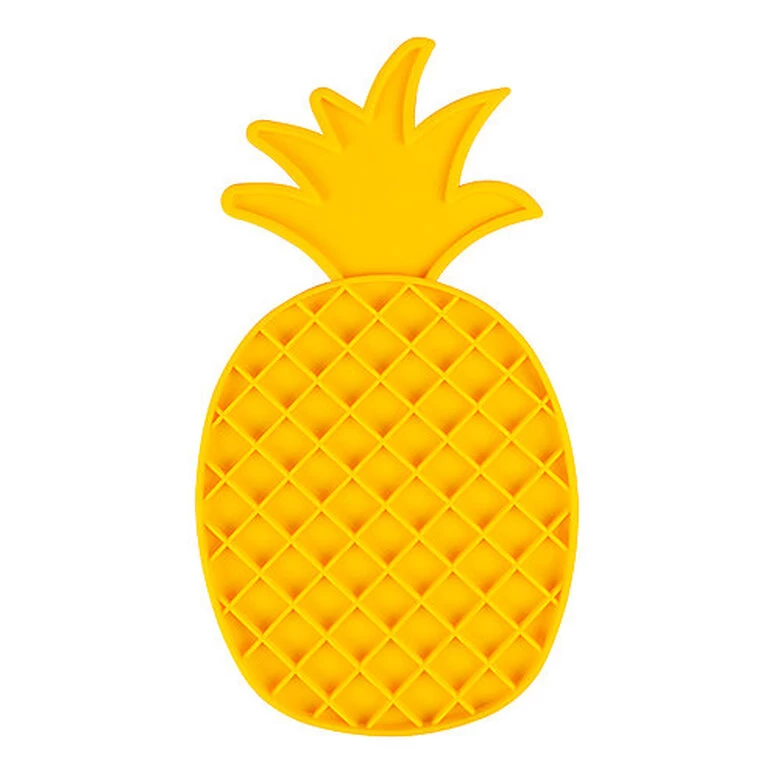 Duvoplus - Tapis à Lécher Forme Ananas Jaune Pour Chiens Et Chats - 30x16x1cm 1 Duvoplus - Tapis à Lécher Forme Ananas Jaune Pour Chiens Et Chats - 30x16x1cm
