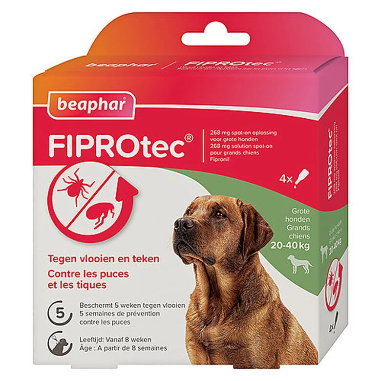Beaphar - Pipettes Antiparasitaires Fiprotec Pour Grand Chien - X4 1 Beaphar - Pipettes Antiparasitaires Fiprotec Pour Grand Chien - X4